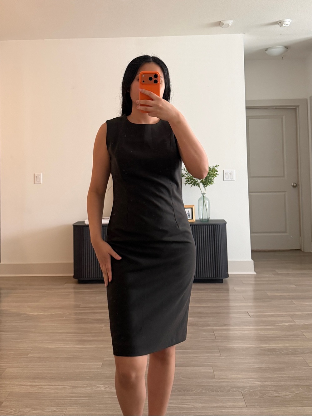 Sleeveless dark olive green-grey vintage Dress
